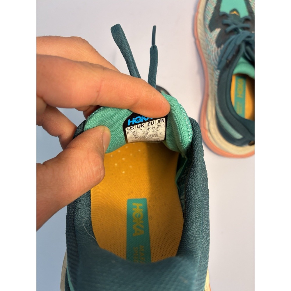 Hoka Mafate Speed 4 Trail Running Shoes‎ Vibram MegaGrip Teal Orange W 8.5 - Picture 5 of 8